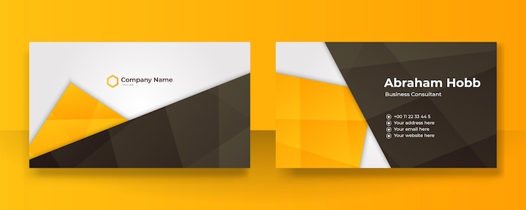 Vector modern creative and clean orange black business card design template luxury elegant business card design background with trendy simple abstract geometric stylish wave lines vector illustration