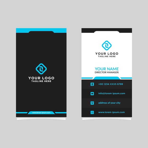 Vector modern, creative and clean vector design business card template. vertical template