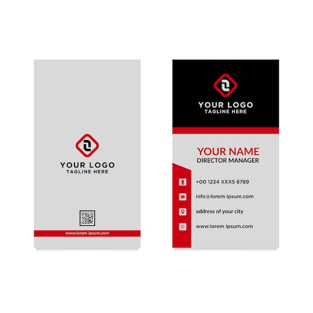 Modern, Creative and Clean Vector Design Business Card Template. Vertical Template