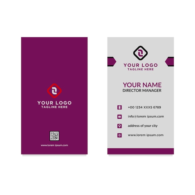 Modern, creative and clean vector design business card template. vertical template