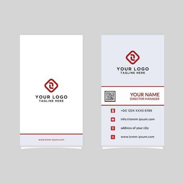 Modern, creative and clean vector design business card template. vertical template