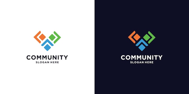 Vector modern creative community logo design