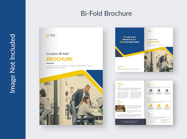 Modern and creative corporate bifold brochure template premium vector