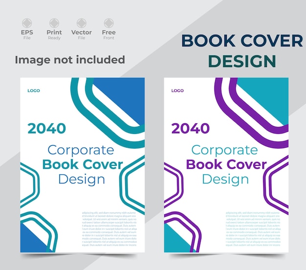 Modern and creative corporate book cover design template with mockup