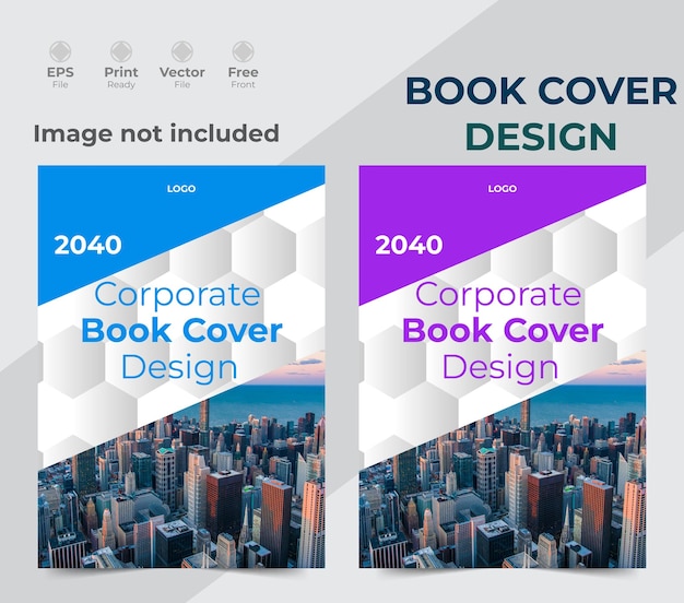 Modern and creative corporate book cover design template with mockup