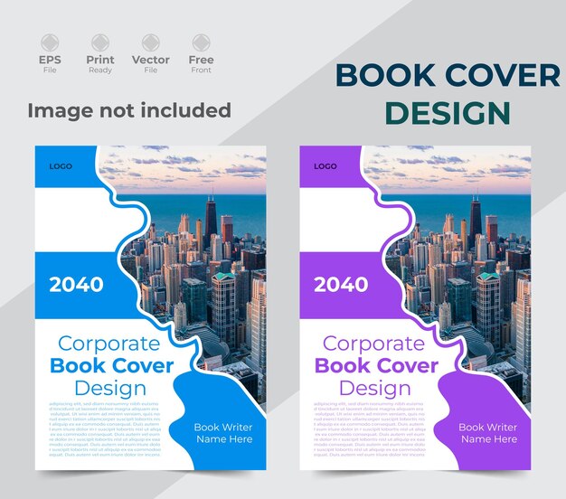 Modern and creative corporate book cover design template with mockup