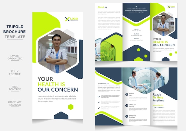 Modern creative corporate business trifold brochure and business flyer design template