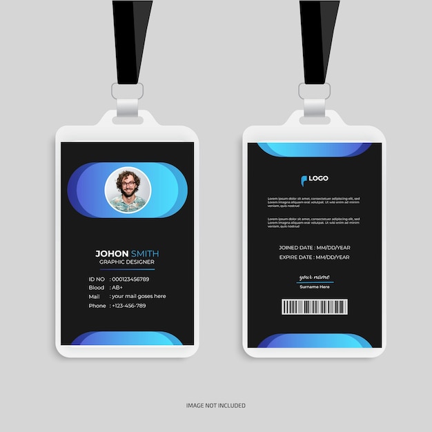 Vector modern and creative corporate company employee id card template design