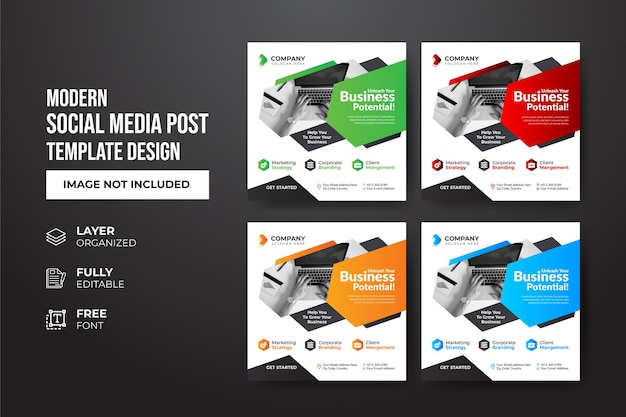 Modern and creative corporate company promotion social media post template