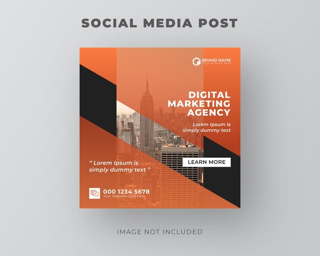 Modern creative corporate digital marketing agency unique square flyer social media post template