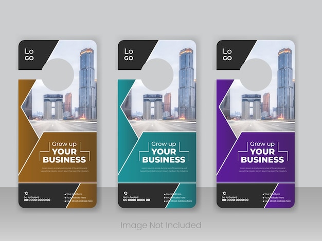 modern creative corporate door hanger design template
