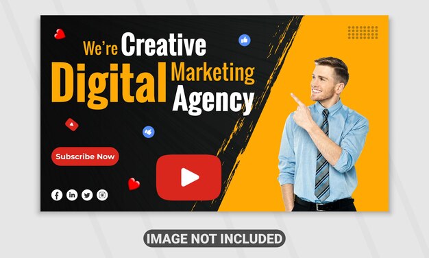 Modern and creative corporate youtube thumbnail design template