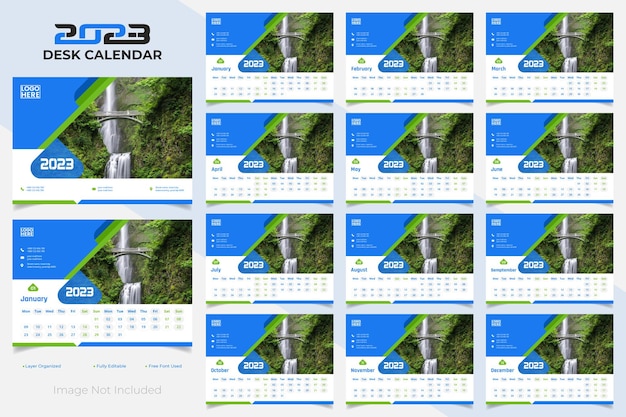 Modern and creative Desk Calendar 2023 template design