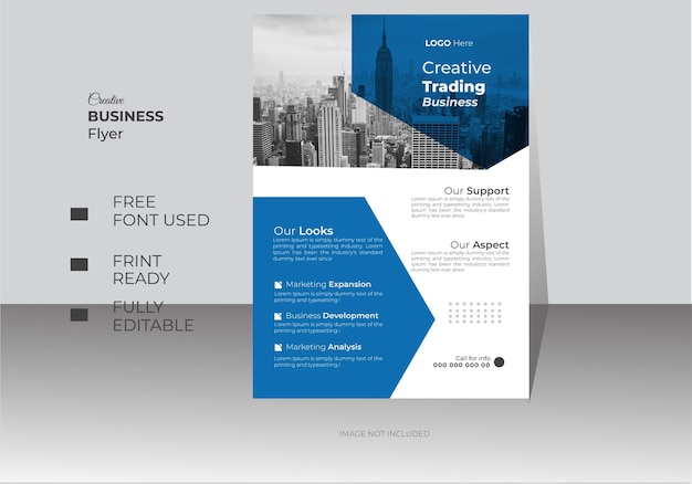 Vector modern creative digital business or marketing agency postcard template design