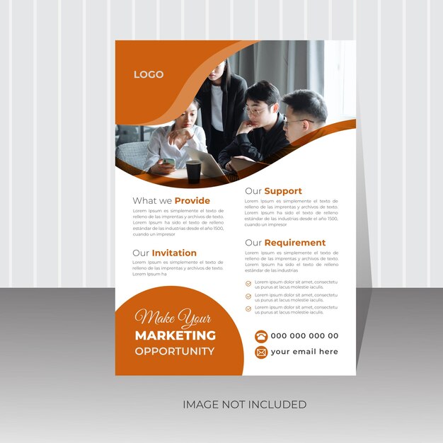 Modern creative digital business or marketing agency postcard template design