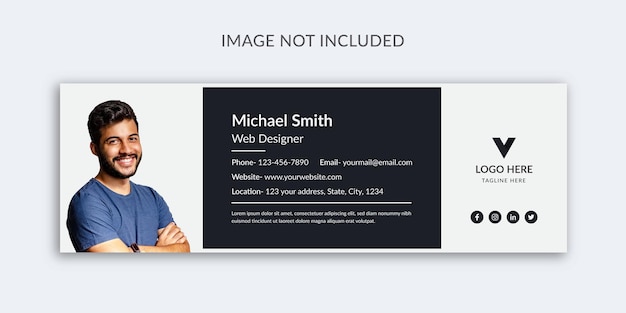 Modern and creative email signature template and personal social media email footer cover