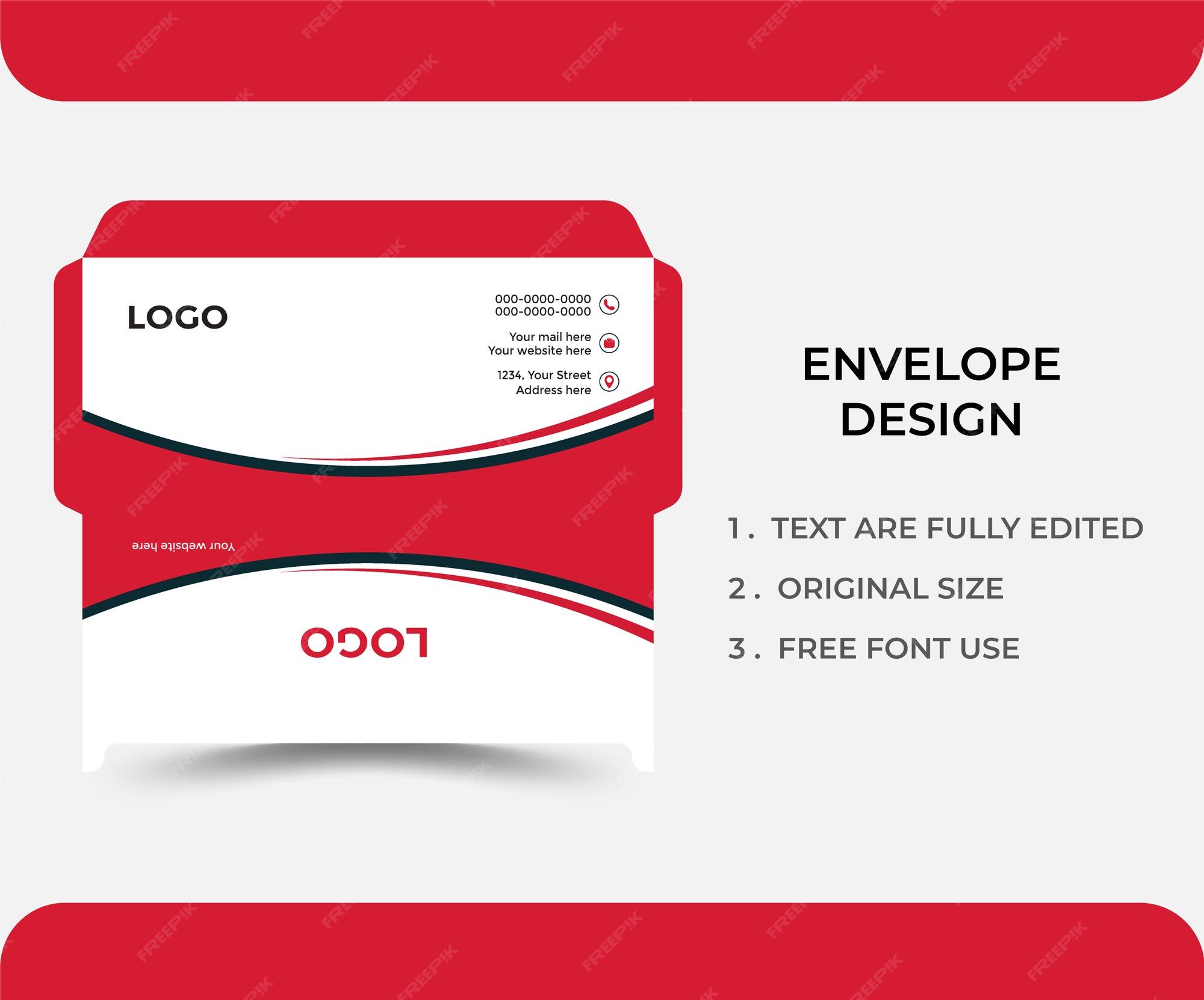 Premium Vector Modern creative envelope design template Premium Vector Modern creative envelope design template