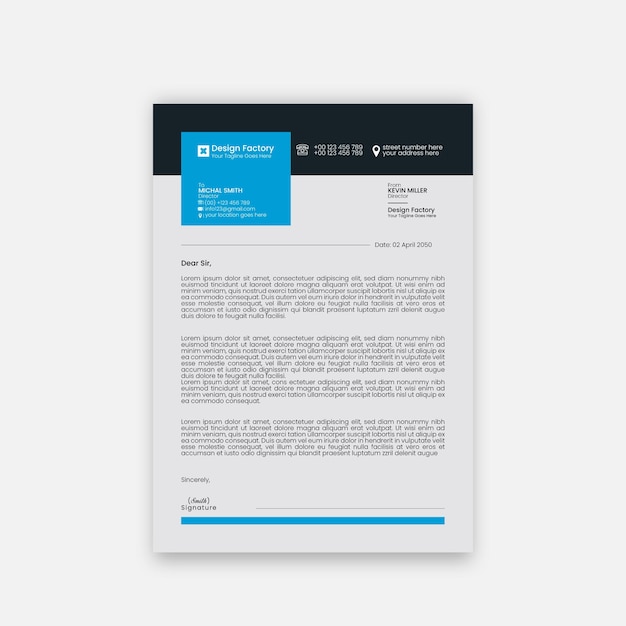 Modern creative eye catchy and professional letterhead template design for your corporate business