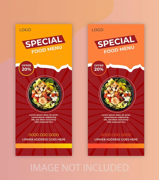 Modern and creative food and restaurant roll-up banner template design