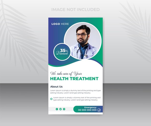 Modern and creative healthcare medical social media post template design