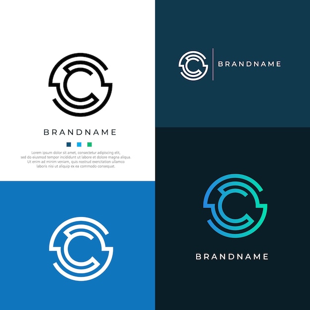 Vector modern creative letter c logo company premium vector