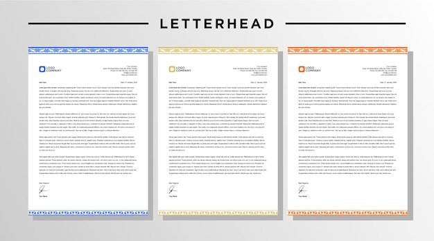 Modern creative letterhead design template