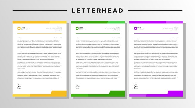 Modern creative letterhead design template