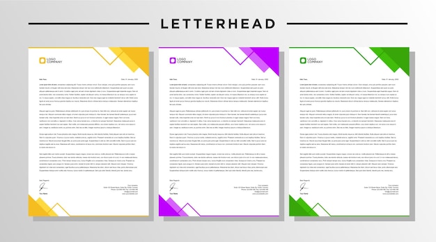 Modern creative letterhead design template