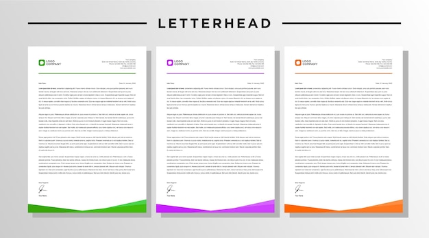 Modern creative letterhead design template