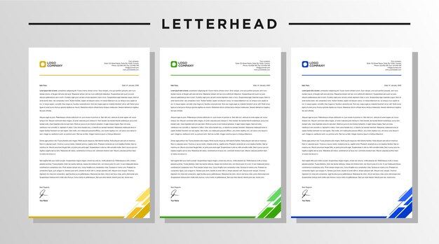 Modern creative letterhead design template