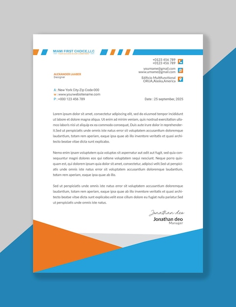 Modern creative letterhead design