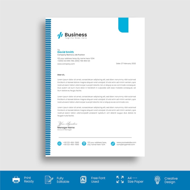 Modern creative letterhead template design for your business Vector