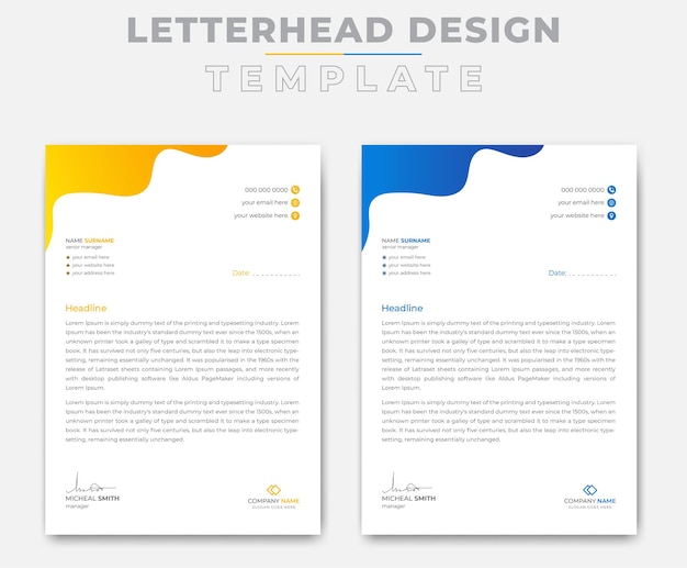 Modern creative letterhead template design for your business