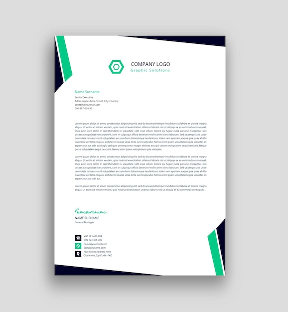 Modern and creative letterhead template design