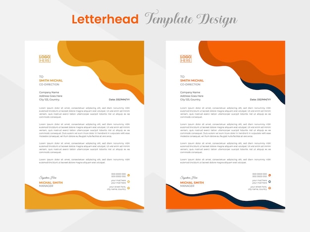 modern creative letterhead template with minimal design