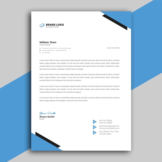 Vector modern creative letterhead template