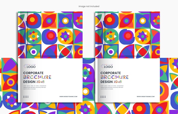 Vettore design moderno e creativo per copertine di lookbook e brochure con forme geometriche colorate