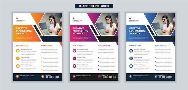 Modern and creative marketing agency business flyer template.