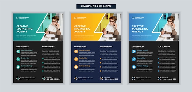 Modern and creative marketing agency business flyer template.