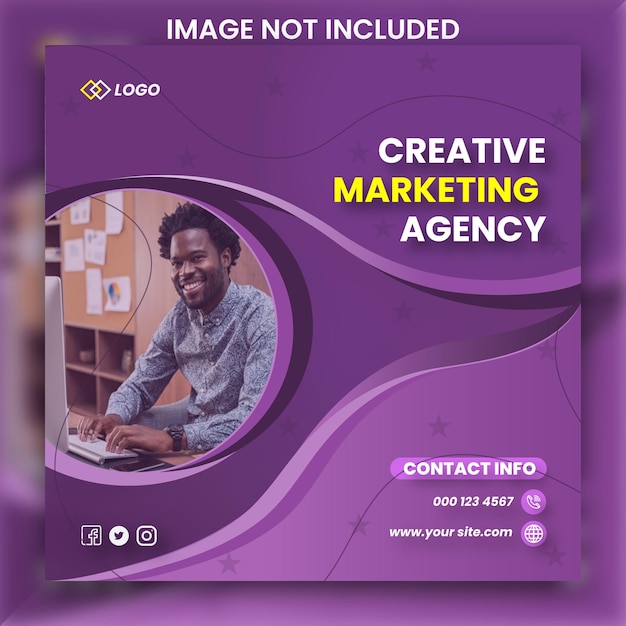 Modern creative marketing agency social media ad post design