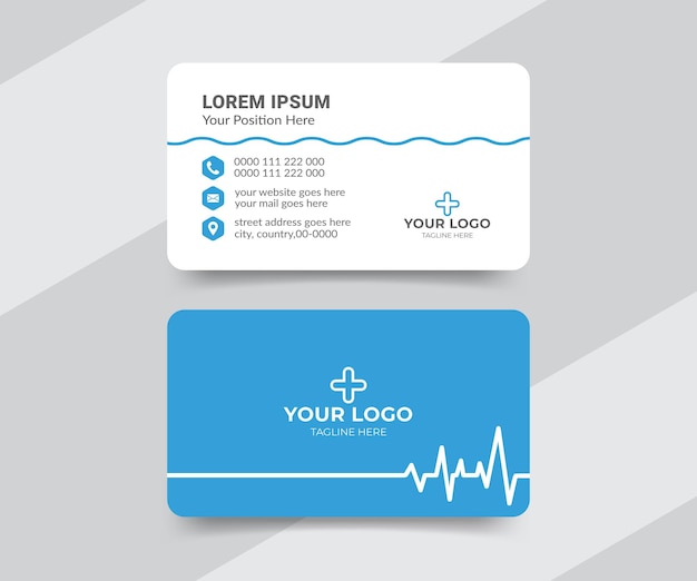 Современный и креативный шаблон визитной карточки врача