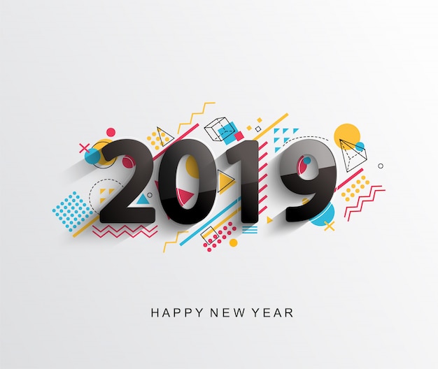 Modern creative new 2019 year design card