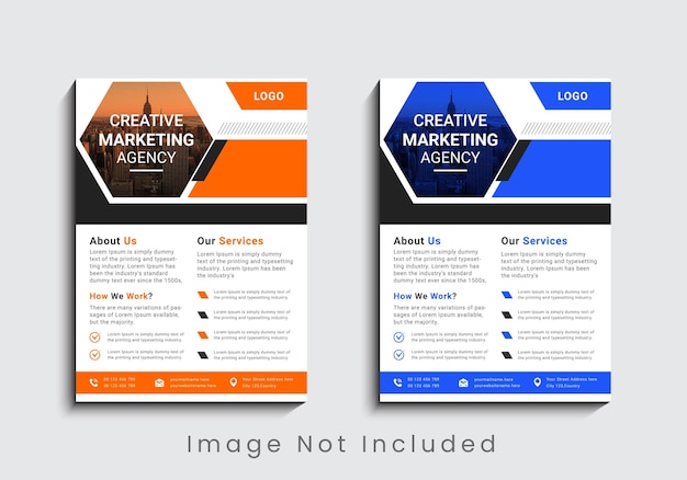 Modern and creative professional corporate business flyer template design in a4.