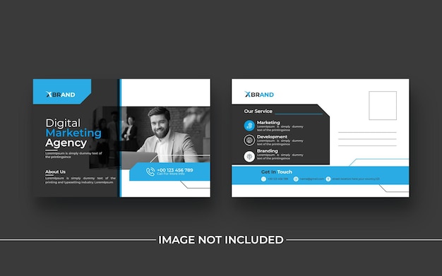 モダンでクリエイティブでプロフェッショナルな企業のポストカードレイアウトデザイン