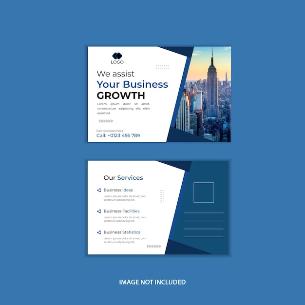 modern creative and professional corporate postcard layout design