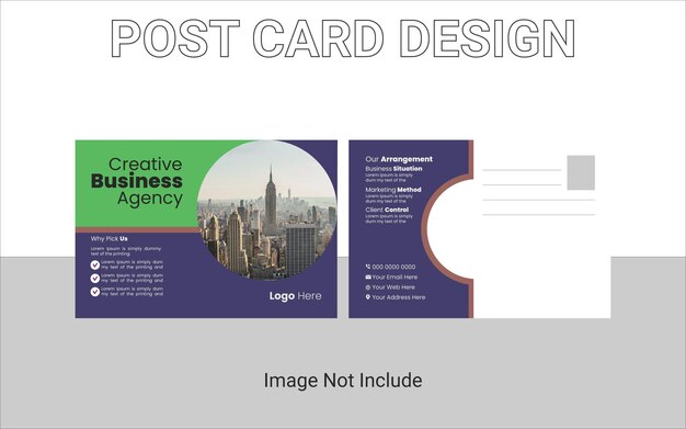 Vector modern creative real estate post card with geometric design