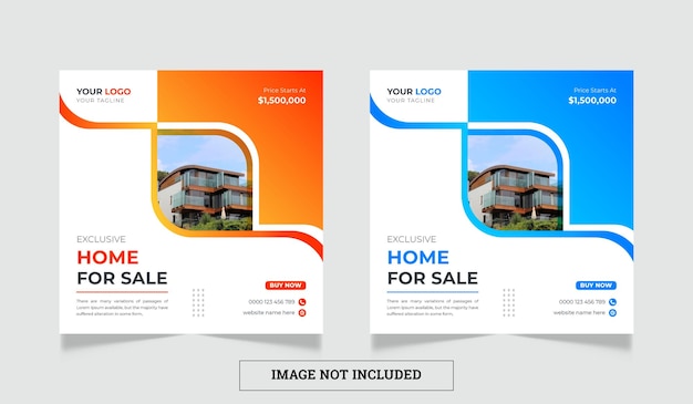 Modern and creative real estate social media post or banner template