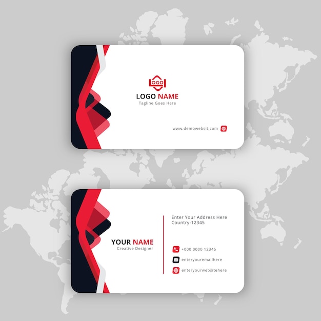 Modern and creative red business card for your business