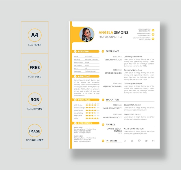 Modern creative resume cv template