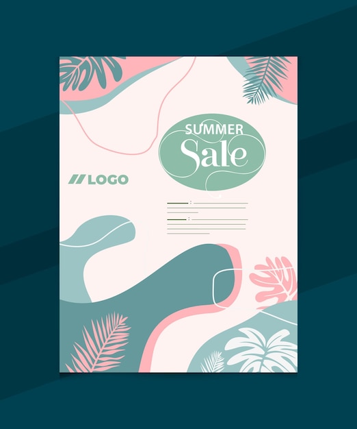 modern and creative Sale Tropical party poster template leaves inspirational quotes about nature